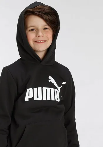 PUMA Jungen Big Logo Pullover, Puma Black, 128 EU - Fleecepullover aus recycelten Materialien, unterstützt nachhaltigen Baumwollanbau und bietet eine normale Passform mit praktischer Kängurutasche.
