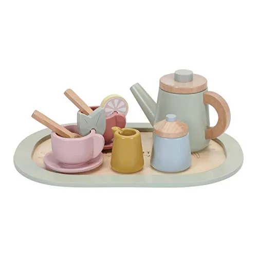 Little Dutch Teeservice Holz Tee Set für Kinder 12-teilig - Pastell