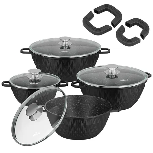 HOMELUX 8-teiliges Induktions-Topfset mit Antihaftbeschichtung