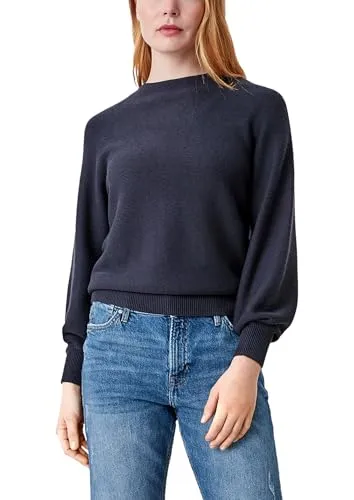 s.Oliver Damen Strickpullover, Langarm, Blue, Größe 36 - Pullover für Damen aus weichem Viskose-Baumwollmix, ideal für täglichen Komfort und elegante Looks. Perfekt kombinierbar für Büro und Freizeit, mit langem Arm für zusätzlichen Schutz.