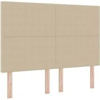 vidaXL Kopfteil Hellgrün-Grau 140 cm aus Rippstoff - Klassisches Bett-Headboard, höhenverstellbar für individuellen Komfort und modernes Design, ideal für stilvolle Schlafzimmer.