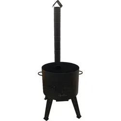 Olymp Handels GmbH Feuerstelle Utschak 12 L mit Schüreisen - Feuerstelle für Holz, tragbar und wiederverwendbar, ideal für gemütliche Abende im Freien, Durchmesser 392 mm, Höhe 136 cm.