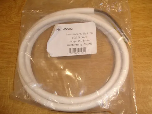 HERDANSCHLUSSLEITUNG HERD BACKOFEN INDUKTION  H05VV-F 5x2,5mm²,  2 m, ADERENDHÜL