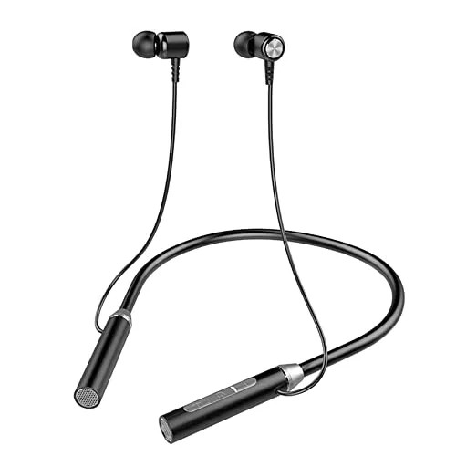 iJiZuo Bluetooth Kopfhörer, Sport Drahtlose Kopfhörer, Bluetooth 5,1 Sportkopfhörer, Magnetisches und Nackenbügel, Nackenbügel Sport Kopfhörer mit Mikrofon, Premium Sound (Schwarz)