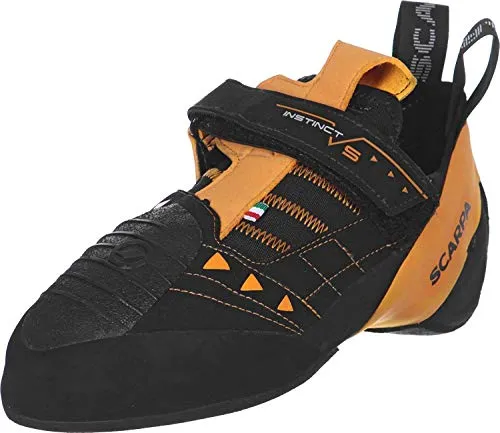 Scarpa Herren Instinct VS Kletterschuhe, Black FV - Herren-Kletterschuhe mit Klettverschluss, ideal für präzise Bewegungen und besten Halt dank Microfiber und XS Edge 3,5 mm Sohle.