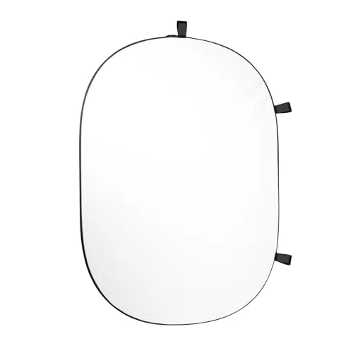 Walimex Falthintergrund weiß, 140x195cm - Diverse W - Kompakter Falthintergrund für Portraits, Bewerbungen und Passfotos, einfach transportierbar und schnell auf ein Drittel der Größe faltbar, inklusive praktischer Transporttasche.