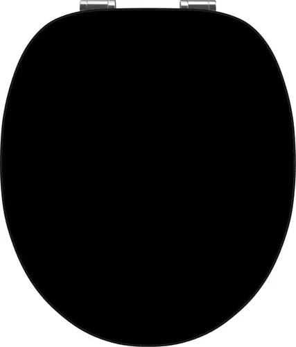 Premium MDF Toilettensitz mit Absenkautomatik - glänzend schwarz - WC-Sitz aus MDF mit Softclose-Mechanik für geräuschloses Schließen. Einfache Montage und Reinigung, in verschiedenen Designs erhältlich.