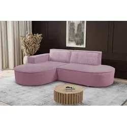 Modernes L-förmiges Designer-Ecksofa Modena Soft Rosa Links in pink von Kaiser