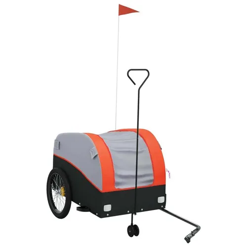 vidaX Lastenanhänger Schwarz Orange 45kg in orange von vidaXL