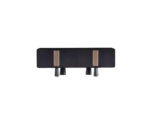 Moderne schwarze Kommode aus Holz, freistehend, 255x50x81 cm - Stilvolle Kommode für Esszimmer und Küche, mit modernem Design und großzügigem Stauraum. Ideal für ein aufgeräumtes Zuhause, gefertigt aus hochwertigem Holz.