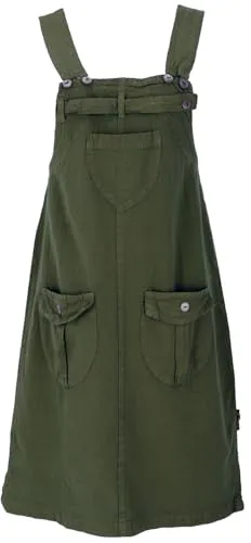 GURU SHOP Latzrock, Trägerkleid, Hippierock - Olive, Damen, Baumwolle, Size:L