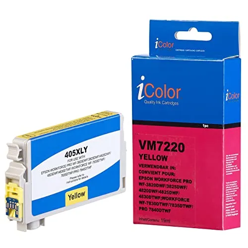iColor kompatible Tintenpatronen für Tintenstrahldrucker, Epson: Tintenpatrone für Epson (ersetzt 405XL), Yellow, 19 ml (Original)