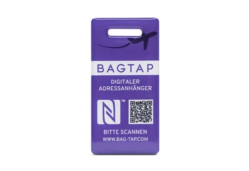 NFC21 Gepäckanhänger BAGTAP Digitaler Adressanhänger, mit NFC und QR-Code, wasserfest, 30 x 60 mm