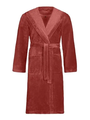 Vossen Bademantel Lynn - Hochwertiger Bademantel in Rot - Bademäntel aus Textil, unisex, angenehm warm und in hochwertiger Qualität. Hergestellt in Österreich, Oeko-Tex® Standard 100, ideal für entspannte Wellnessmomente.
