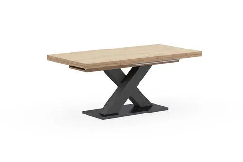 Mäusbacher Esstisch Komfort - Flexibel erweiterbar - Esstisch mit verstellbarer Tischplatte von 180-280 cm, ideal für Familienessen. Modernes X-Gestell in Graphit und Asteiche sorgt für Stabilität und Stil.