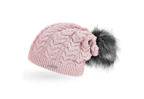 Neverless Bommelmütze coole Damen Strickmütze Strick-Beanie gefüttert Fell-Bommel