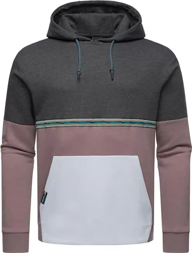 Ragwear Blocky Hoody - Sportlicher Herren Kapuzenpullover - Herren-Sweatshirt mit Blockstreifen, elastisch und pflegeleicht, ideal für lässige Freizeitlooks. Mit regulierbarer Kapuze und Kängurutasche.