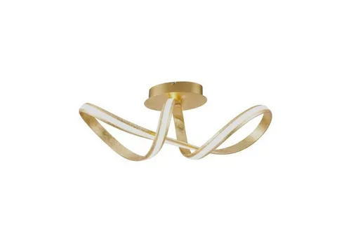 Licht-Erlebnisse Deckenleuchte SWADULL, LED fest integriert, Warmweiß, LED Metall warmweißes Licht 3000 K 2050 lm in Gold Modern Deckenlampe
