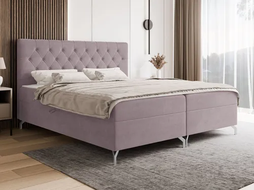 MIRJAN24 Boxspringbett Guliette mit Bettkästen 140x200 cm - Rosa - Hochwertiges Boxspringbett mit zwei praktischen Bettkästen für zusätzlichen Stauraum. Bequeme Schlaffläche 140x200 cm, ideal für erholsame Nächte. Lieferung erfolgt mit Montageanleitung.