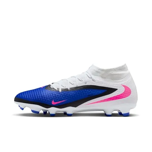 Nike Phantom 6 High Academy FG/MG - Blau - Vielseitiger Fußballschuh für junge Spieler, geeignet für festes und künstliches Gras. Die FG/MG-Sohle sorgt für optimalen Halt, während das flexible Obermaterial schnelle Bewegungen ermöglicht. Ideal für Training und Spiel.
