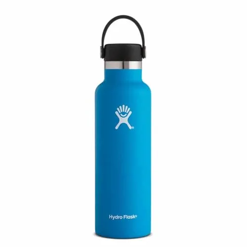 Hydro Flask 21oz Standard Mouth Flex Cap 621ml - STK - 362 - Trinkflasche für 600ml, mit Vakuumisolierung für 6 Stunden Wärme und 24 Stunden Kälte, ideal für Abenteuer und Reisen.