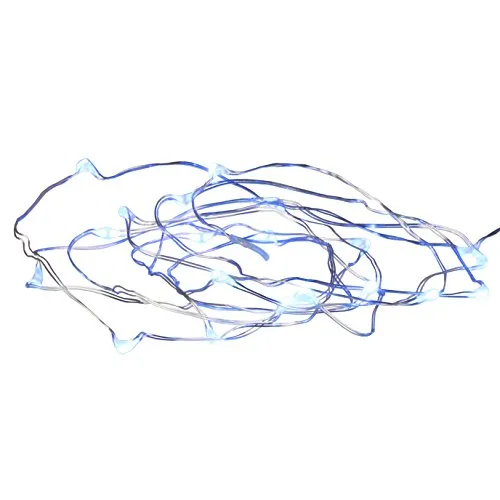 LED-Highlights Deko LED Draht Lichterkette Micro 20 Tropfen blau Drahtlichterkete 2,5 m Batterie Micro Beleuchtung Stimmungslicht Innen