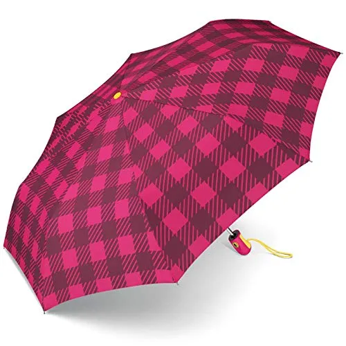 ESPRIT Taschenschirm Easymatic Light Gingham Checks - pink in pink von Esprit