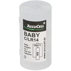 AccuCell Universal Baby C Adapter für je 1x Mignon/AA auf Größe Baby, C, LR14, FR14