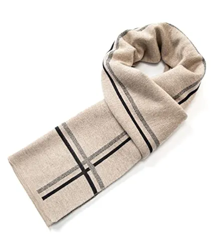 Villand Herren Wolle Strickschal (Beige) in beige von Villand