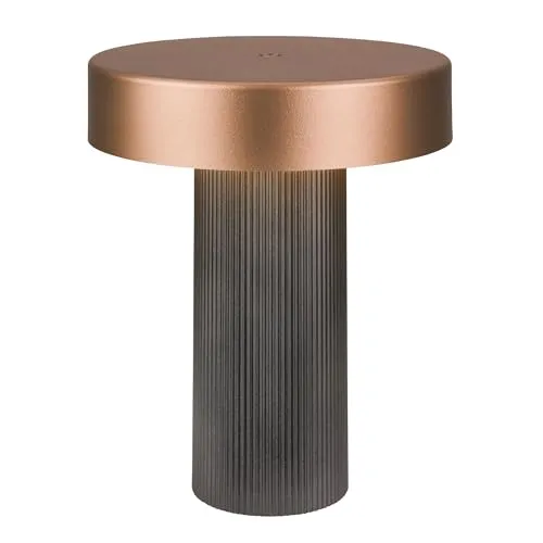 BRILONER LED Tischlampe kabellos IP44 – dimmbar, warmweiß, Akku, 16x20 cm - Moderne Akku Tischleuchte in Anthrazit mit Touch-Dimmer. Ideal für drinnen und draußen, sorgt sie mit bis zu 24 Stunden Leuchtdauer für gemütliche Atmosphäre.