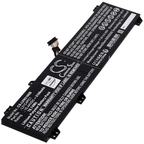 Powery Akku für Lenovo Typ L21C4PC1 - 5100 mAh - Notebook-Akku mit 5100 mAh für Lenovo Typ L21C4PC1, bietet lange Laufzeit und zuverlässige Leistung für Ihr Gerät.