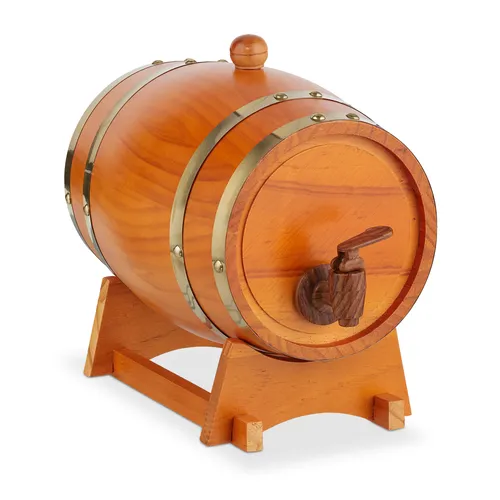 Holzfass Schnapsfass Whiskyfass Weinfass - Klein und vielseitig - Spirituosen- & Bier-Zapfanlagen: Das handgefertigte Holzfass ist ideal zum Lagern und Servieren Ihrer Lieblingsspirituosen und verleiht jedem Getränk ein einzigartiges Aroma.