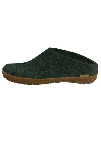 glerups dk Naturkautschuksohle Pantoffel - Hausschuhe aus 100% reiner Naturwolle, ideal für Innen- und Außenbereich, mit Geruchs- und Feuchtigkeitsmanagement für perfekten Tragekomfort.