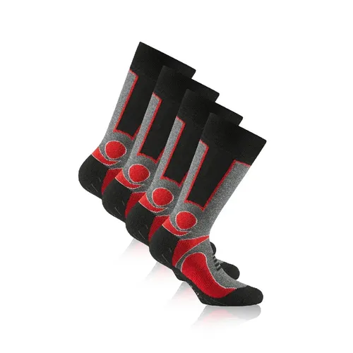 Rohner Trekkingsocke Calf Basic schwarz/rot - 2 Paar von Rohner