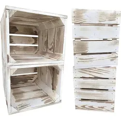 sunnypillow Holzkiste Holzkisten in vielen Farben zur Auswahl, 4er Set 25x20x30cm grau