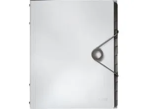 LEITZ® Dokumentenmappe Solid, DIN A4, 3 Schutzkappen, 6 Fächer, PP,weiß