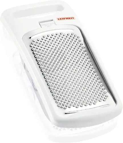 LEIFHEIT ComfortLine Muskatreibe 03147 - Reiben & Küchenreiben: Aromatisch frisches Muskatgewürz jederzeit genießen dank extra gehärteter Edelstahl-Reibfläche und praktischem Frischhaltebehälter.