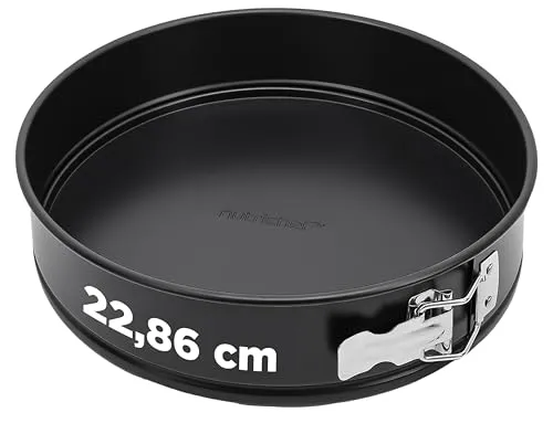 NutriChef Antihaftbeschichtete Springform – 24 cm Käsekuchenform mit Edelstahlverschluss