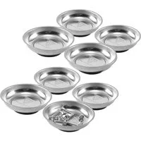 STAHLWERK Magnetschale 4 Zoll - 6er Set mit starker Magnetbasis - Werkzeugschalen aus robustem Edelstahl, ideal zur Aufbewahrung von Schrauben und Kleinteilen. Die starke Haftkraft und gummierte Füße sorgen für Stabilität und Ordnung in Werkstätten und beim Heimwerken.