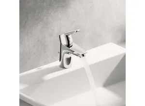 Hansa Waschtischarmatur Hansapolo 51402293 - Chrom Wasserhahn mit Ablaufgarnitur - Waschtischarmaturen, elegantes Design und praktische Ablaufgarnitur für eine einfache Handhabung im Badezimmer.