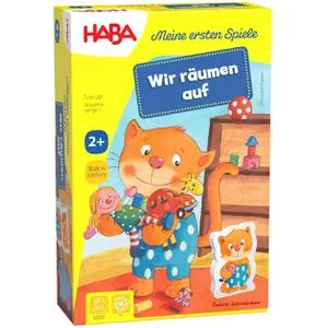 Meine ersten Spiele - Wir räumen auf, kooperatives Zuordnungsspiel für 1-3 Spieler, fördert Ordnungssinn und Wahrnehmung, Spieldauer 15 Min