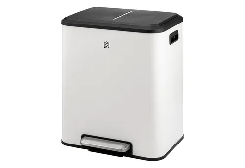 eluno Mülleimer 30 Liter - Tretmülleimer für effiziente Mülltrennung - Haushaltszubehör mit 2x15 Litern, herausnehmbaren Inneneimern und hygienischem Soft-Close Deckel für eine saubere und organisierte Küche.