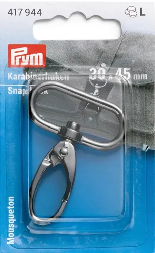 Prym Karabinerhaken mit Öse 30mm gunmetal (für Taschen, Gurte uvm. 417944)
