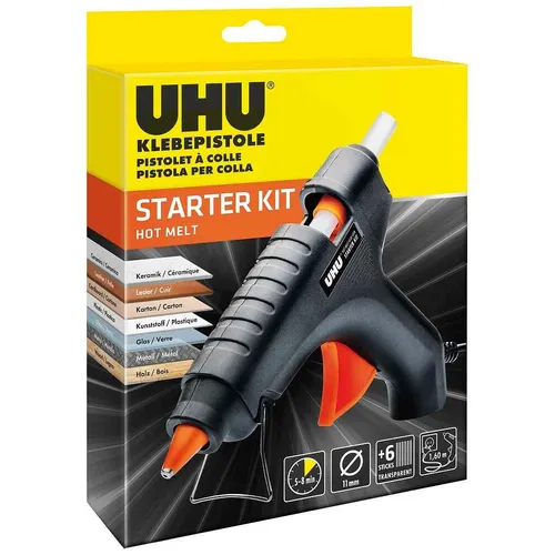 UHU STARTER KIT HOT MELT Heißklebepistole schwarz, orange