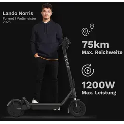 Pureelectric E-Scooter PURE AIR6 SUSPENSION PRO+ mit Doppelfederung schwarz