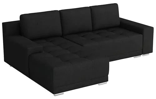 MEBLE-LUX Ecksofa David I mit Schlaffunktion - Ecksofa mit Schlaffunktion und Bettkasten (Schlaffläche: 204x131 cm), Federkern für besten Komfort und universelle Positionierung der Ottomane, ideal für jedes Wohnzimmer.
