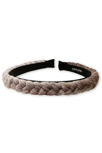 Alpenflüstern Trachtenhut Haarreifen - ZOPF SCHMAL braun - Haarschmuck in elegantem Taupe-Braun, aus hochwertigem Samt für einen stilvollen Look bei Trachtenanlässen.