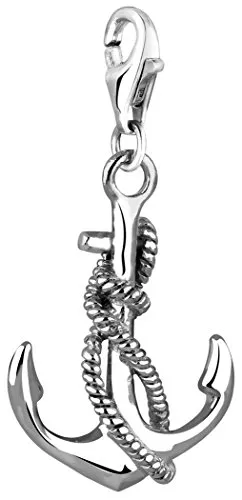Nenalina Anker Karabiner Charm Anhänger aus 925 Sterling Silber - Clasp Charms für Damen, hochwertiger Anker Charm mit Karabinerhaken, ideal für alle Bettelarmbänder und als liebevolles Geschenk für besondere Anlässe.