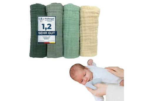 furora BABY Spucktuch Baby Mulltücher Sets (Bio-Musselin: super soft) 80x80cm oder 25x25cm, Sehr weich