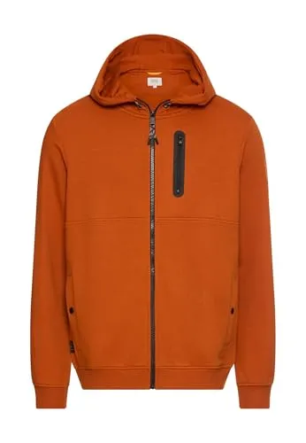 camel active Strickjacke Sweatjacket orange XL (54) - Herren-Sweatjacke aus 67% Baumwolle, 33% Polyester, ideal für lässige Outfits und gemütliche Abende.